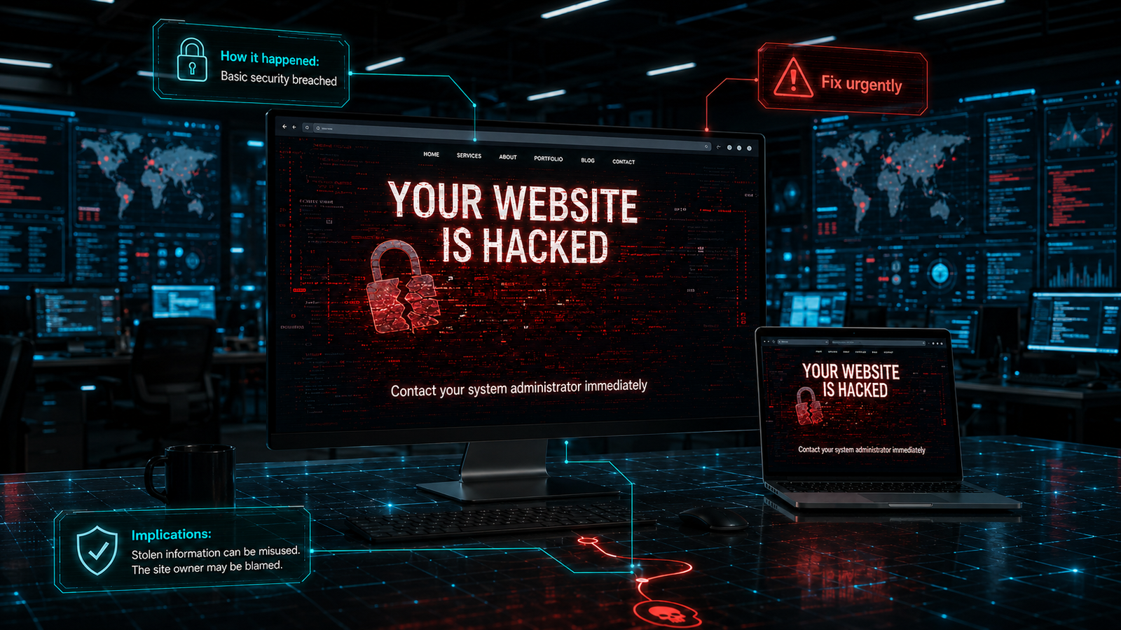 Website security warning